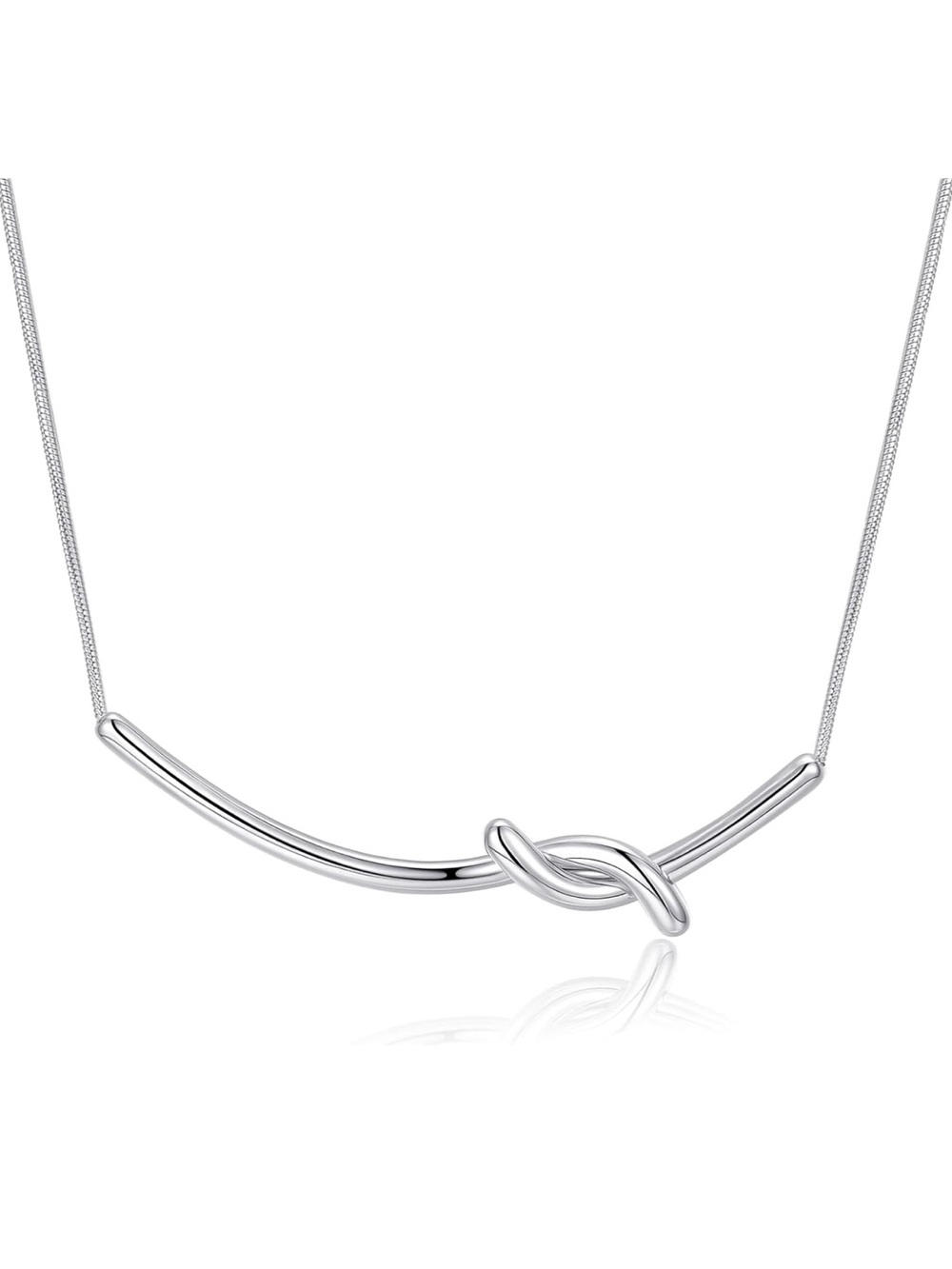 Minimalist Silver Knot Necklace for Women